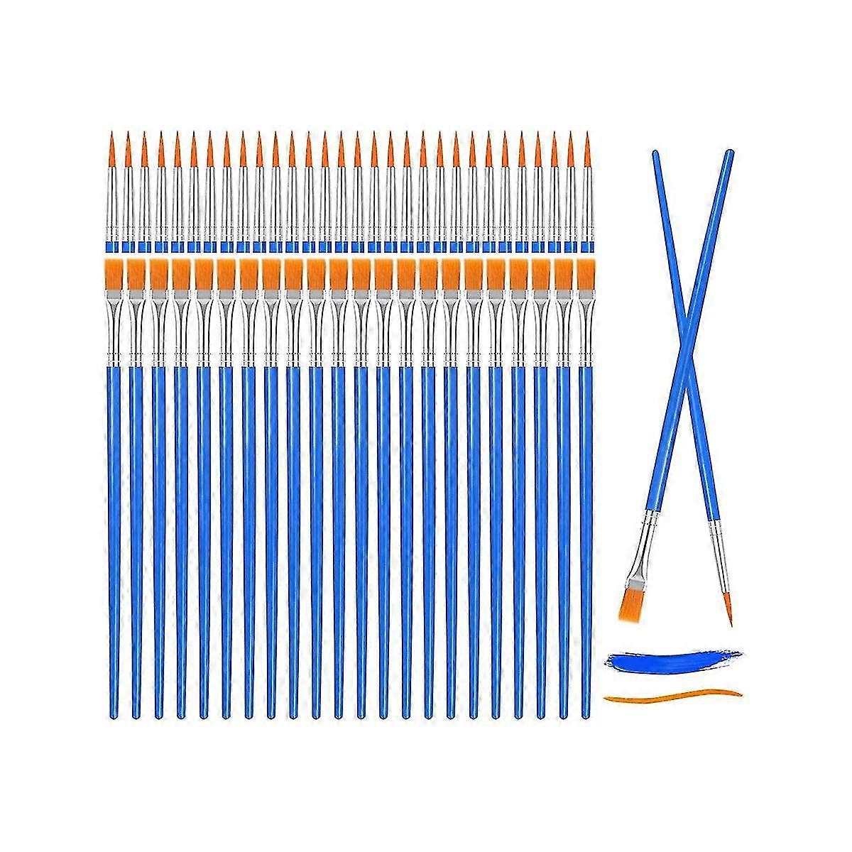 126pcs Paint Brush Bulk, Small Paint Brushes With Flat And Fine Tips,for Kids Classroom Acrylic Oil xyt