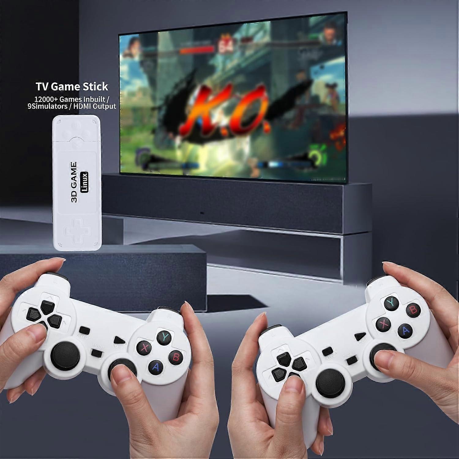 Video Game Console, 80s 90s Game Console with Built-in 64GB Card, 3D 9000 Games, Classic Game Console Super 2.4G Wireless USB Plug and Play - TV Memor