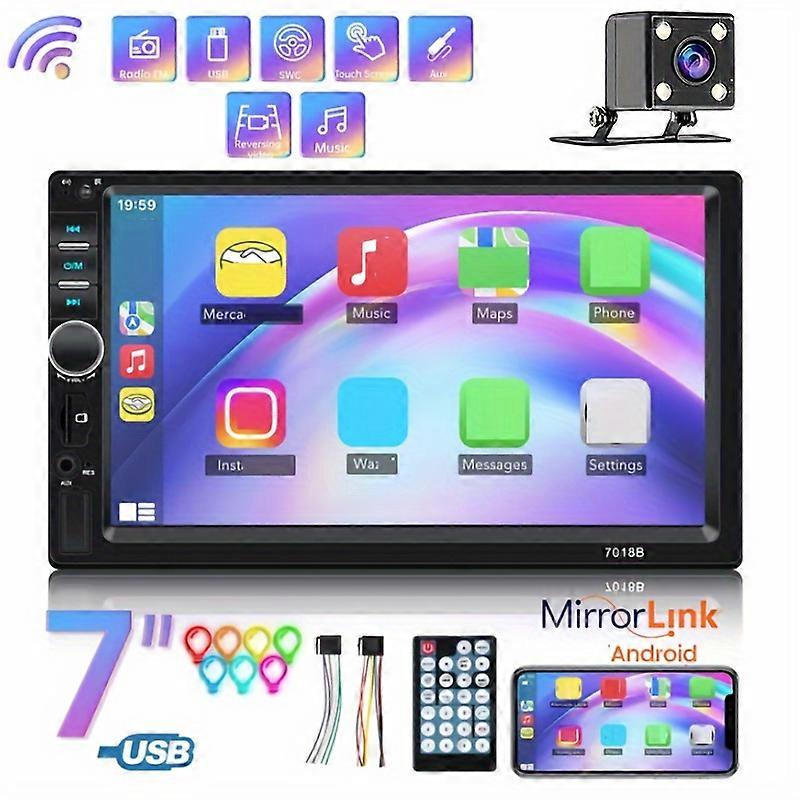 Universal 2 Din Car Radio 7 polegadas Autoradio Player Multimídia HD Touch Screen Auto Audio Car Player Car Stereo MP5 USB FM com câmera de ré