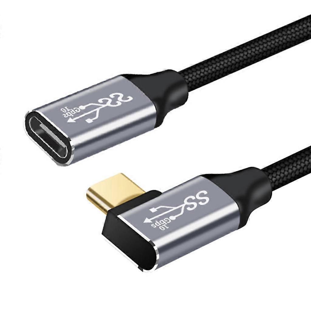 Type-C Extension Cable Cord 100W Right Angle USB-C3.1 Male to Female Data Line