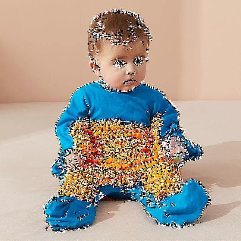 Baby Pojkar Flickor Rengöringsmopp Romper Babymoppkläder Långärmade Krypkläder Jumpsuit Bomull Spädbarnsmoppdräkt