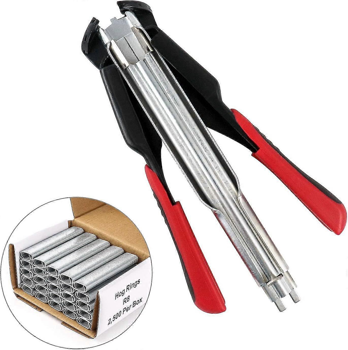 Automatic Plier Fence Stapler, C-type Clip Fastener Tool With 2500 Pieces Galvanized Rings