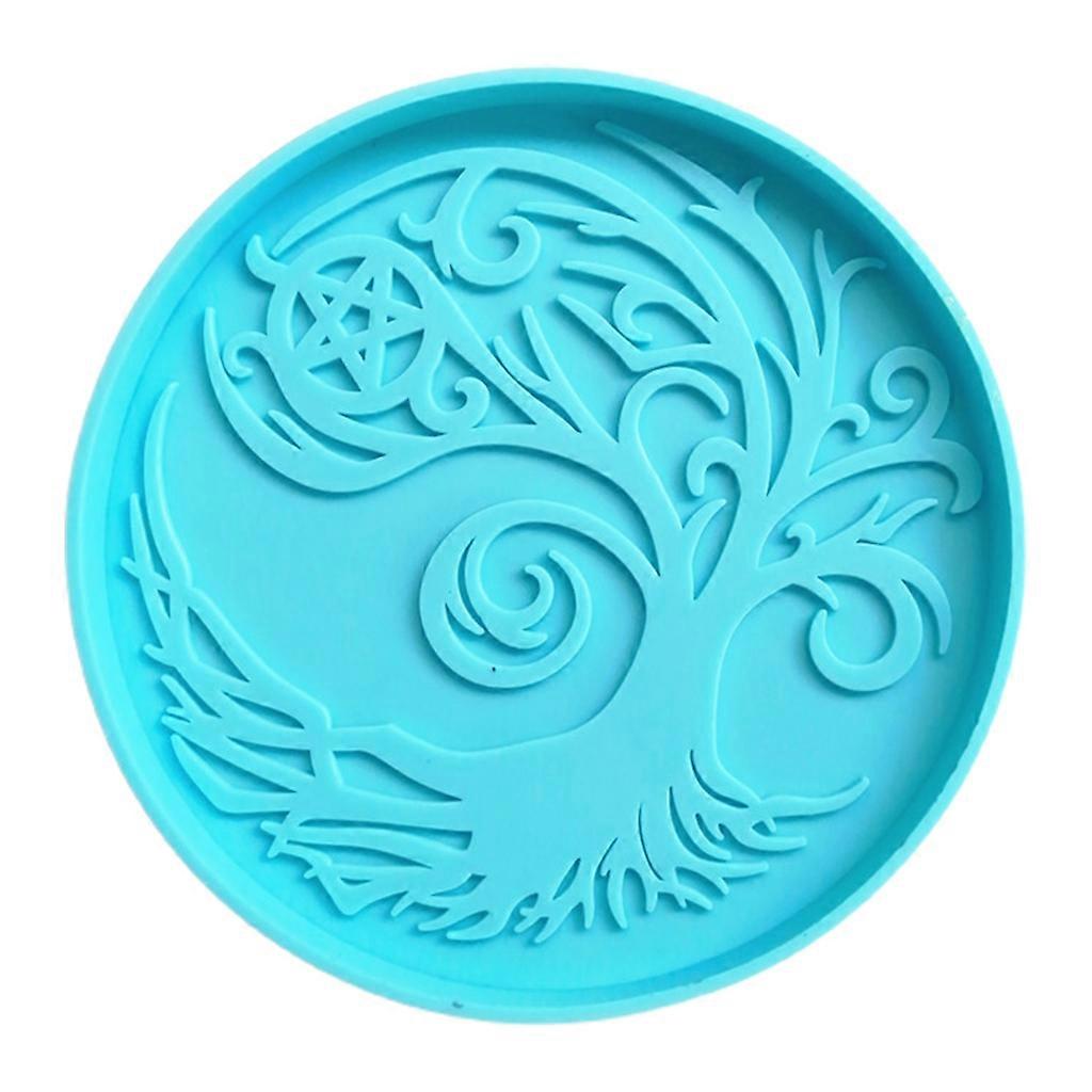 Crystal Agate Coaster Mold Magic Tree Pattern Mug Pad Decor Resin Casting Mold