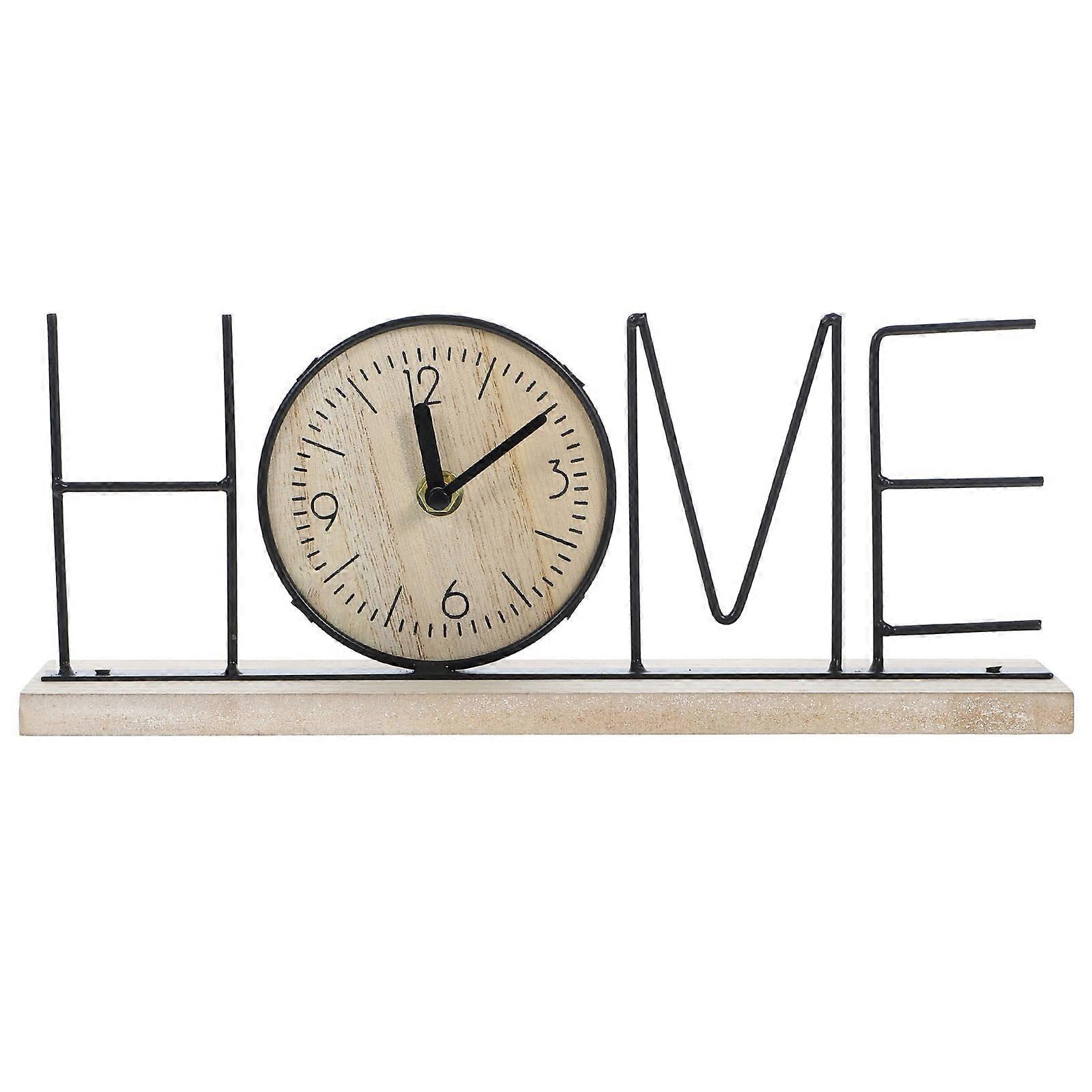 Table Clock HOME Shape Clock Classical Desktop Clock Decorative Clock No Battery