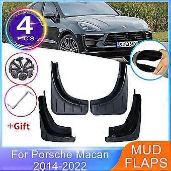 4x Skvettlapper foran og bak til Porsche Macan 2014~2022 Skjermbeskyttere Skvettlapper Oppgradert hjulbeskytter Flaps Biltilbehør
