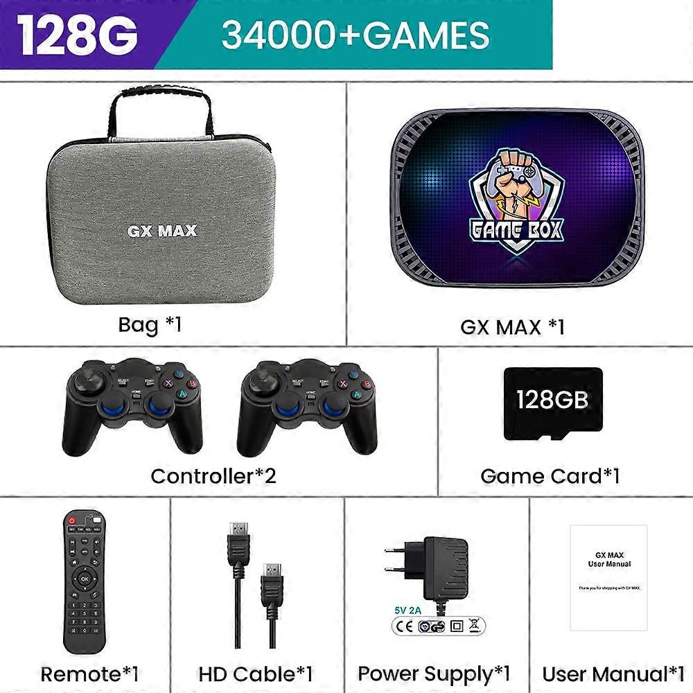 VONTAR GX MAX Retro Video Game Console For PSP/PS1/N64/Sega Saturn/DC EmuELEC4.6 & Android11 S905X4 4K 50+ Emulator 43000+ Games