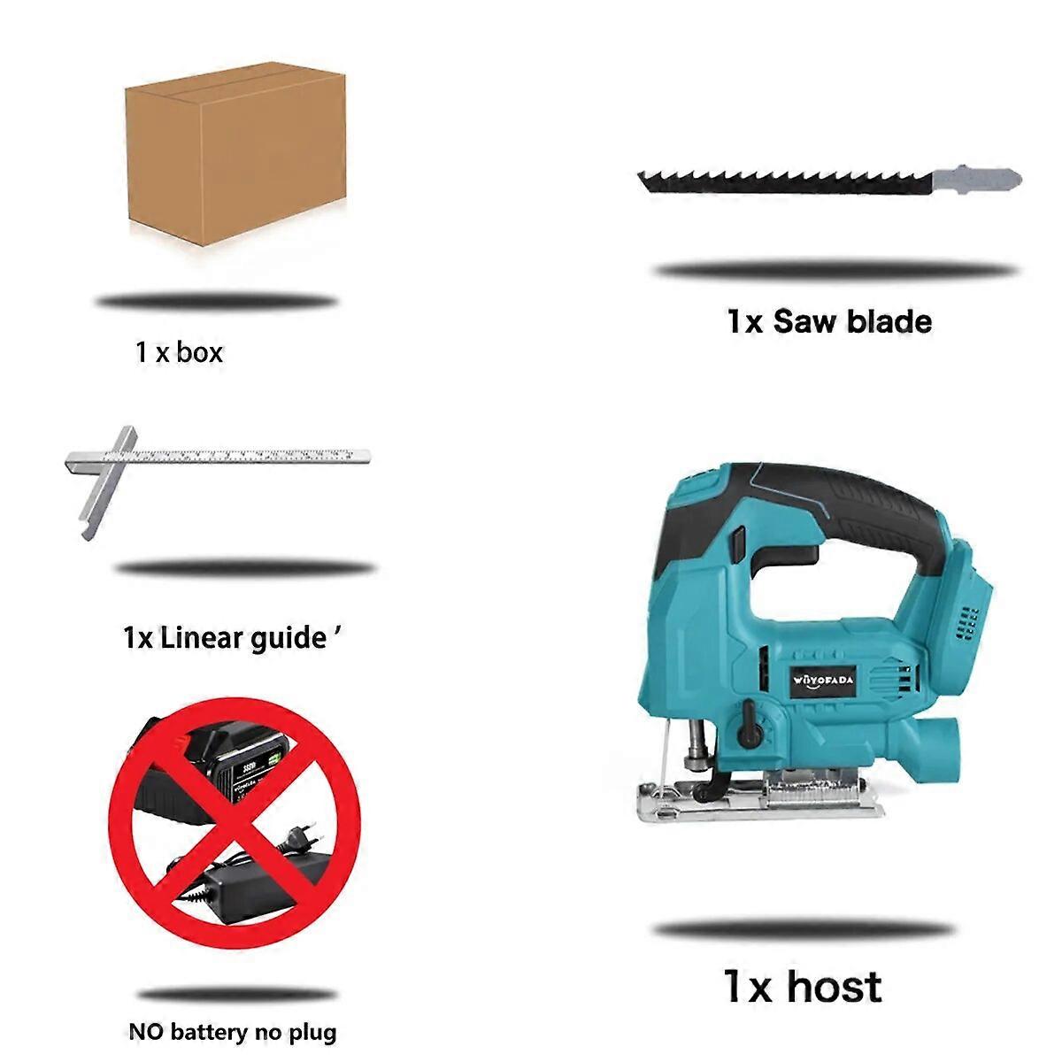 65mm 18V Cordless Jigsaw Electric Jig Saw Blade Adjustable Woodworking LED 6 Gear Speed Power Tool for Makita 18V Battery