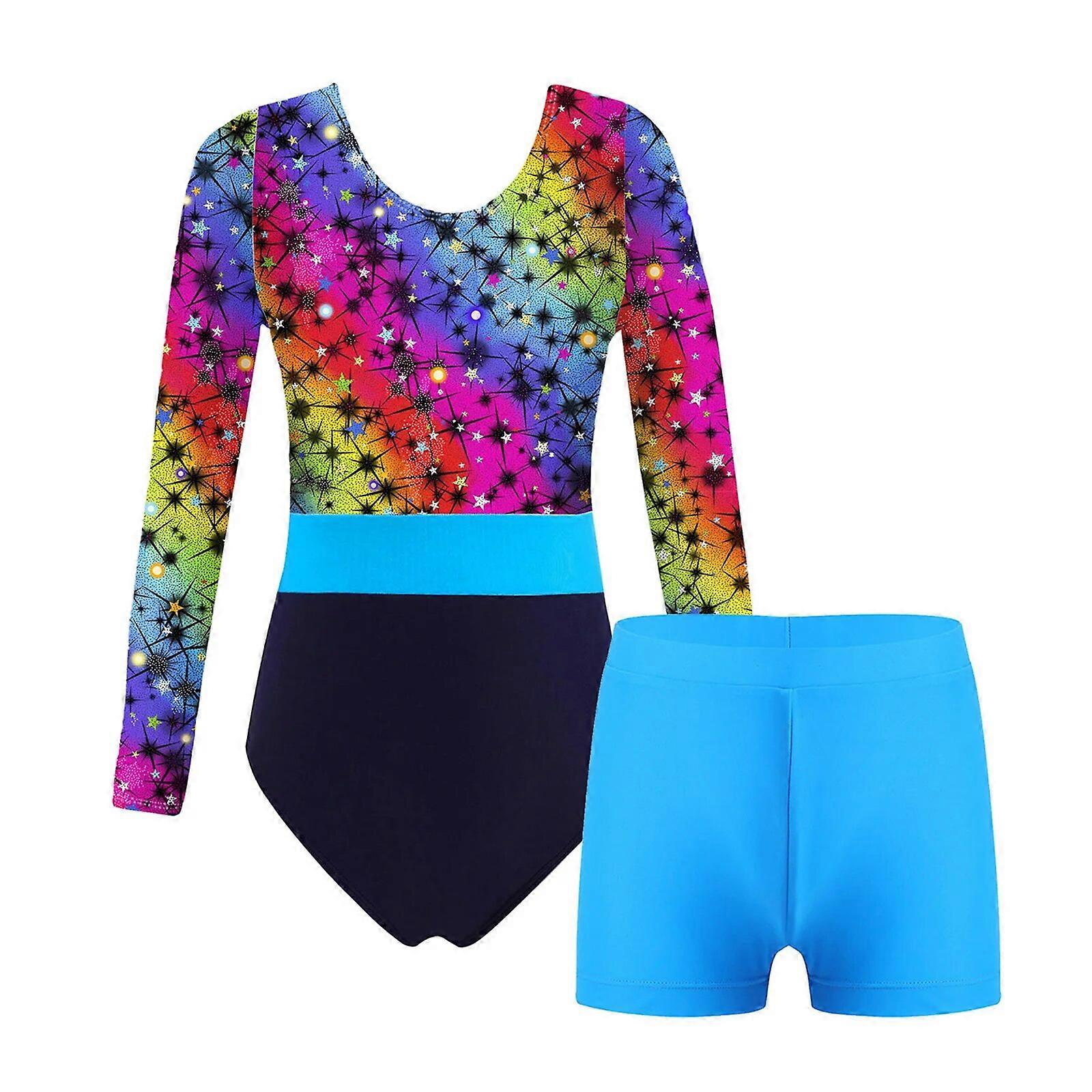 أطفال فتاة الجمباز الإيقاعي ليوتار الباليه الرقص الزي ملابس الرقص طويلة الأكمام الأطفال اليوغا بذلة التزلج على الجليد بدلة