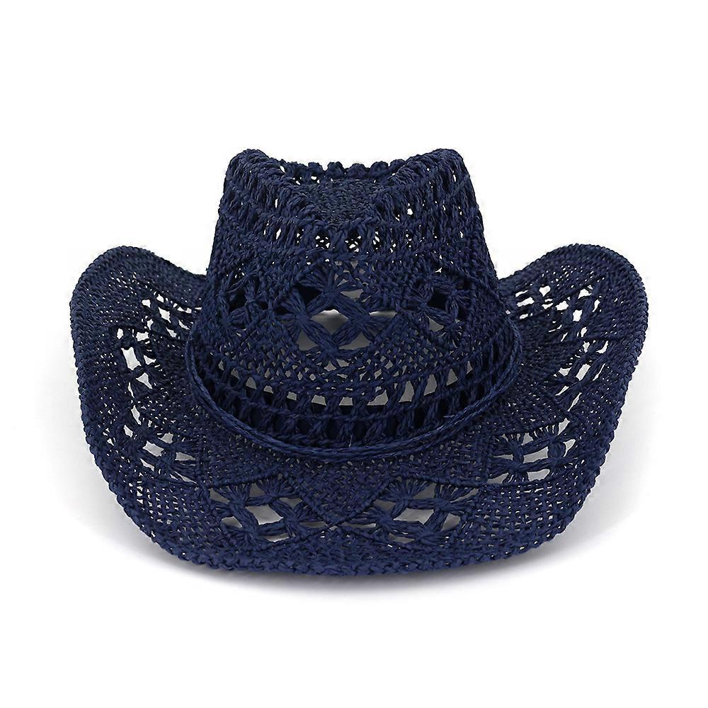 Western Cowboy Handmade Straw Hat Outdoor Seaside Beach Cap