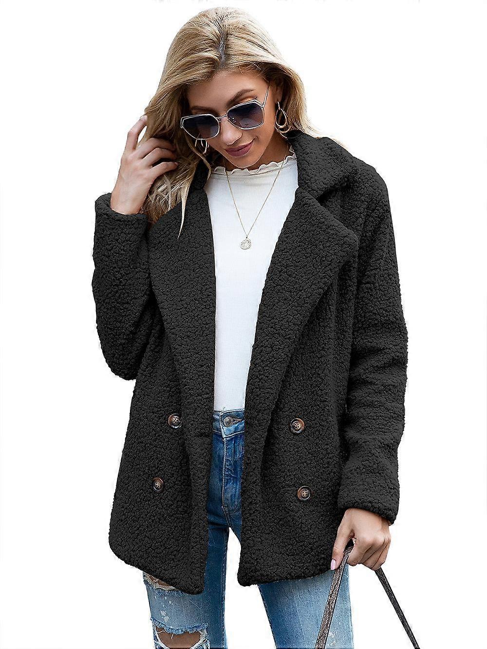 Women's Faux Shearling Shaggy Oversized Shacket Jacket