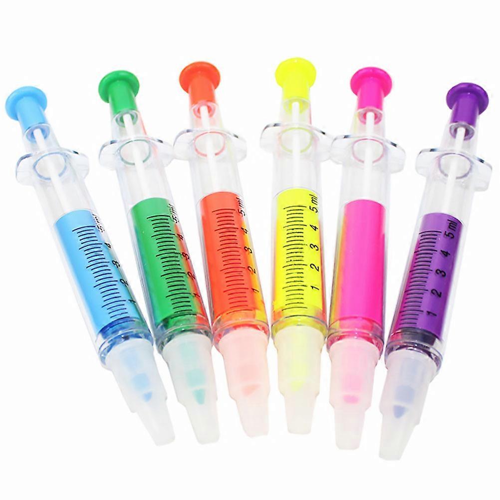 6pcs Practical Marker Pen Funny -shaped Highlighter Pen for Student
