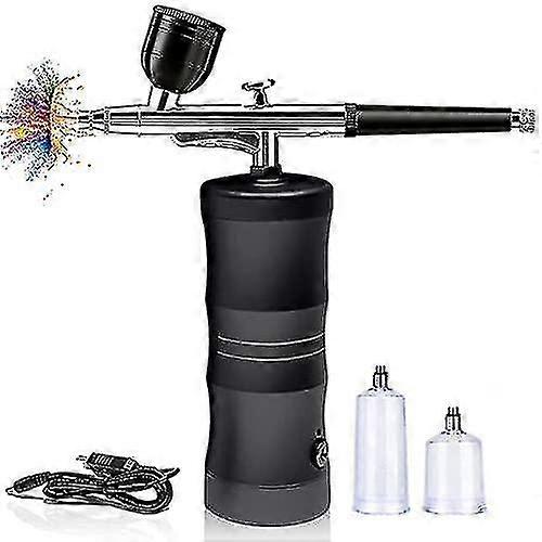 Airbrush Kit With Compressor Portable Mini Air Brush Spray Gun With Compressor Kit Single-dual Action Paint Set-black