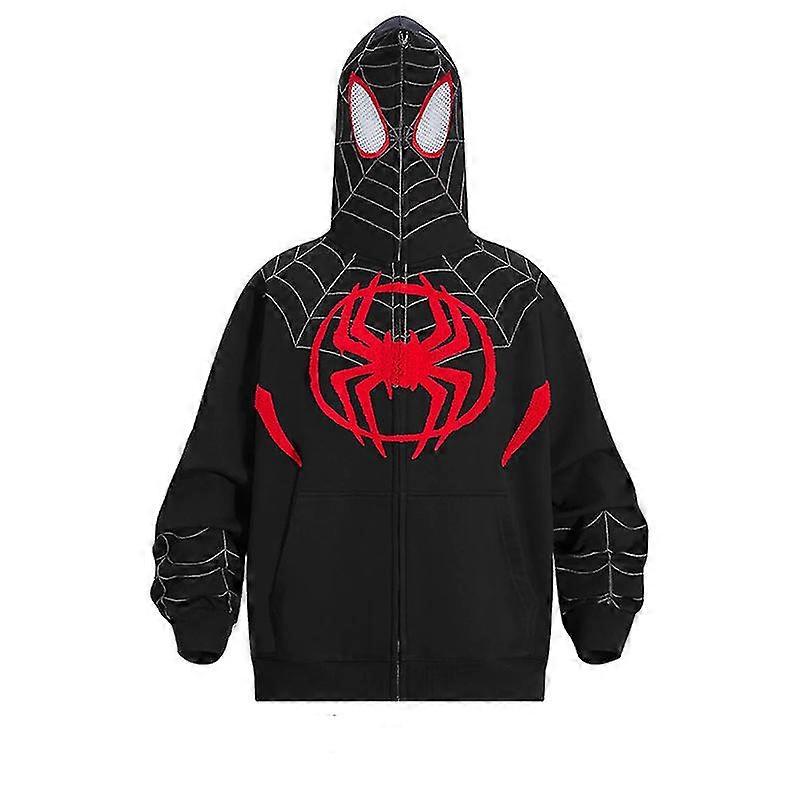 Spider Felpe con cappuccio Gothic Vintage Print Felpa oversize a maniche lunghe Streetwear