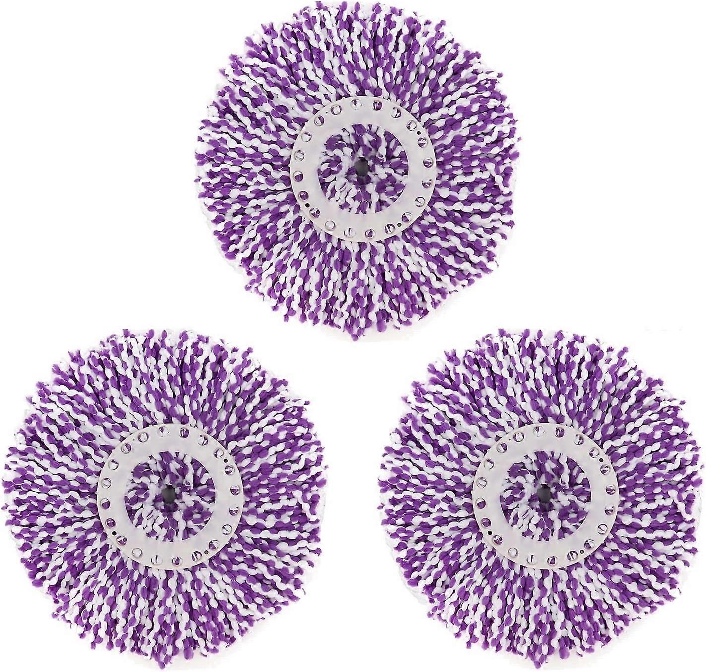 3 Replacement Mop Micro Head Refill For 360 Spin Magic Mop-Microfiber Replacement Mop Head-Round Shape Standard Size White-3 Pack