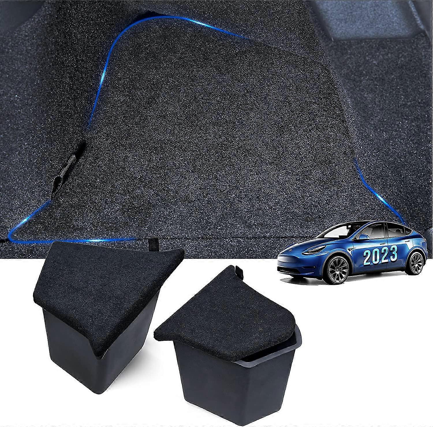 2022 2023 Latest Version Tesla Model Y Rear Trunk Organizer Storage Boxes With Lids  Side Storage Protector Packets  Storage Bins For Model Y (5-seate