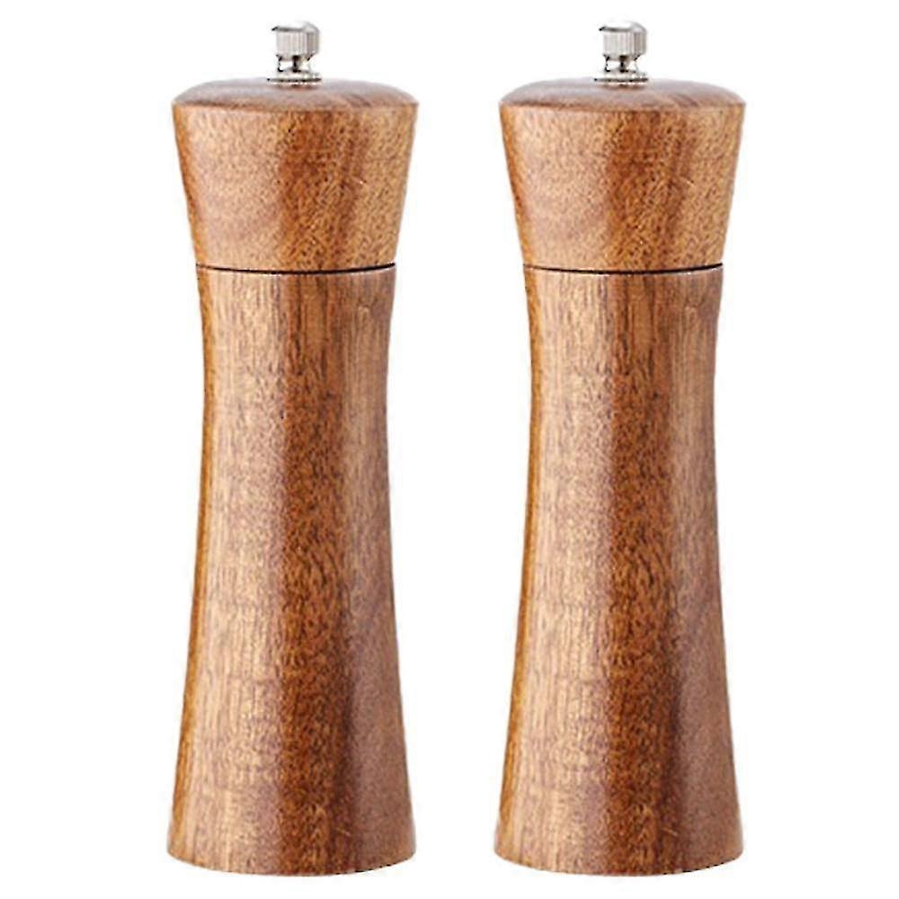 Wooden Salt And Pepper Grinder Set,refillable Tableware Acacia