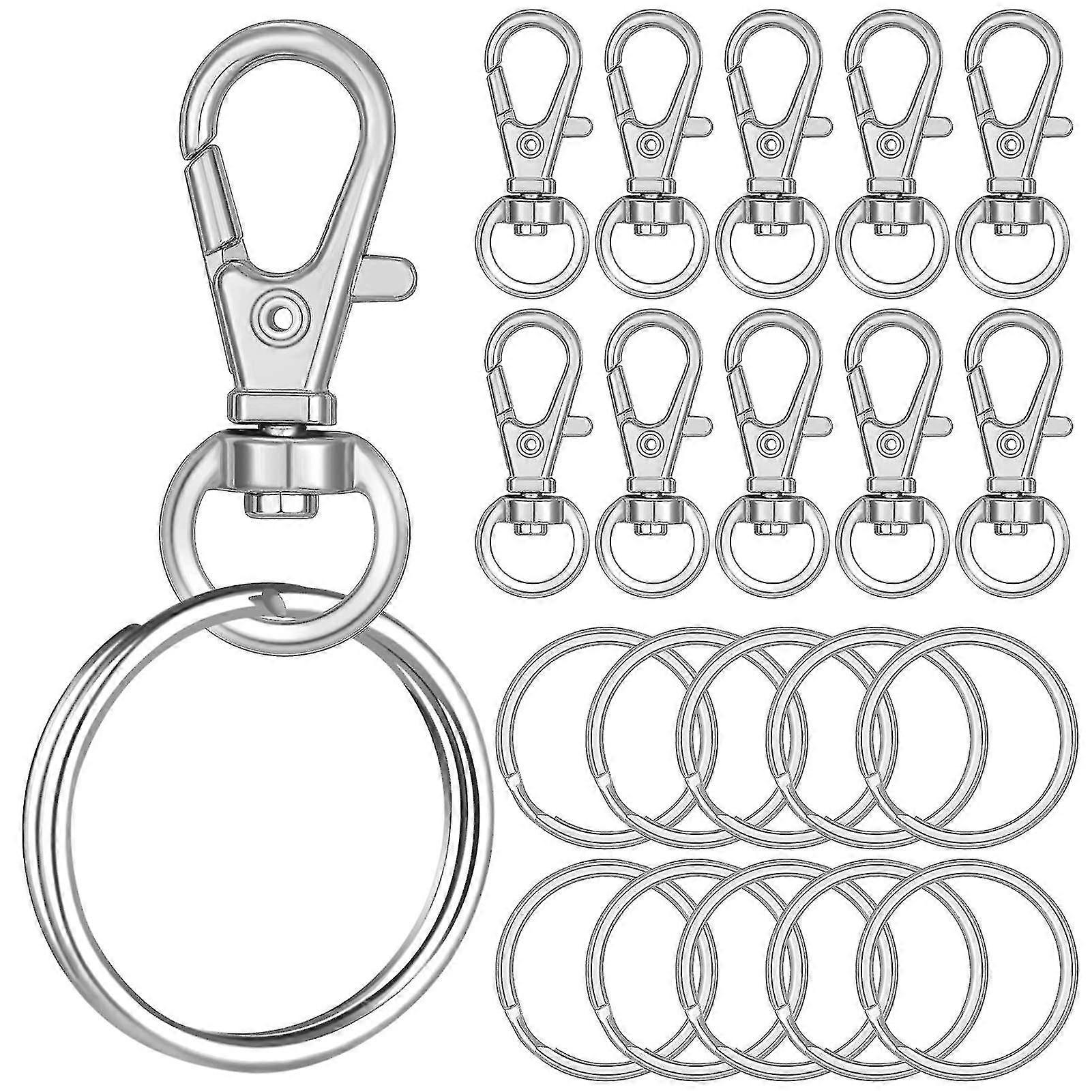 60pcs Key Ring Clips Hoop, Keychain Hooks With Key Ring Unisex Keyring Keychains For Key Jewelry Diy Crafts