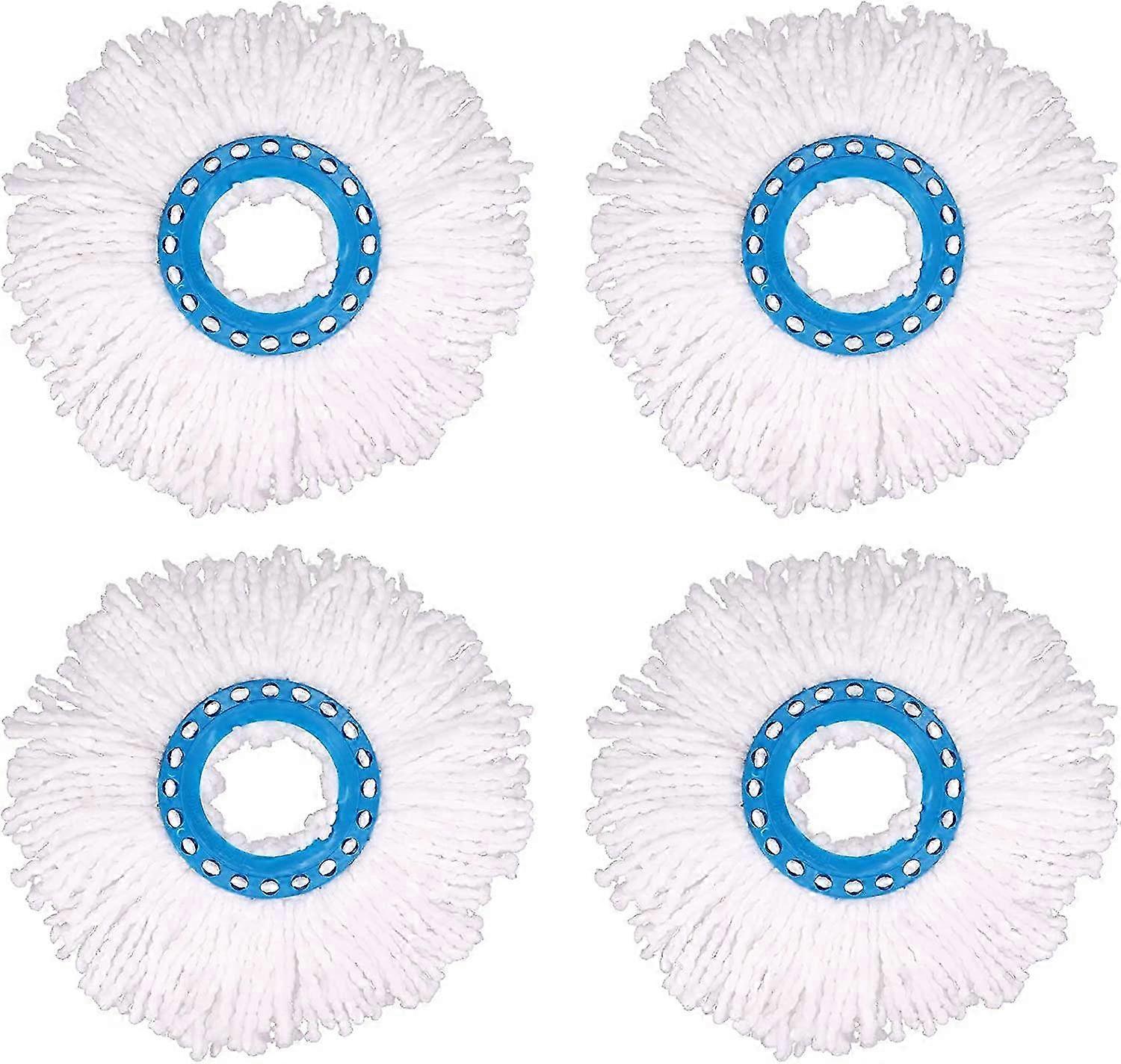 4Pcs Microfiber Round Replacement Mop Heads,360 Rotation(Diameter 16cm)