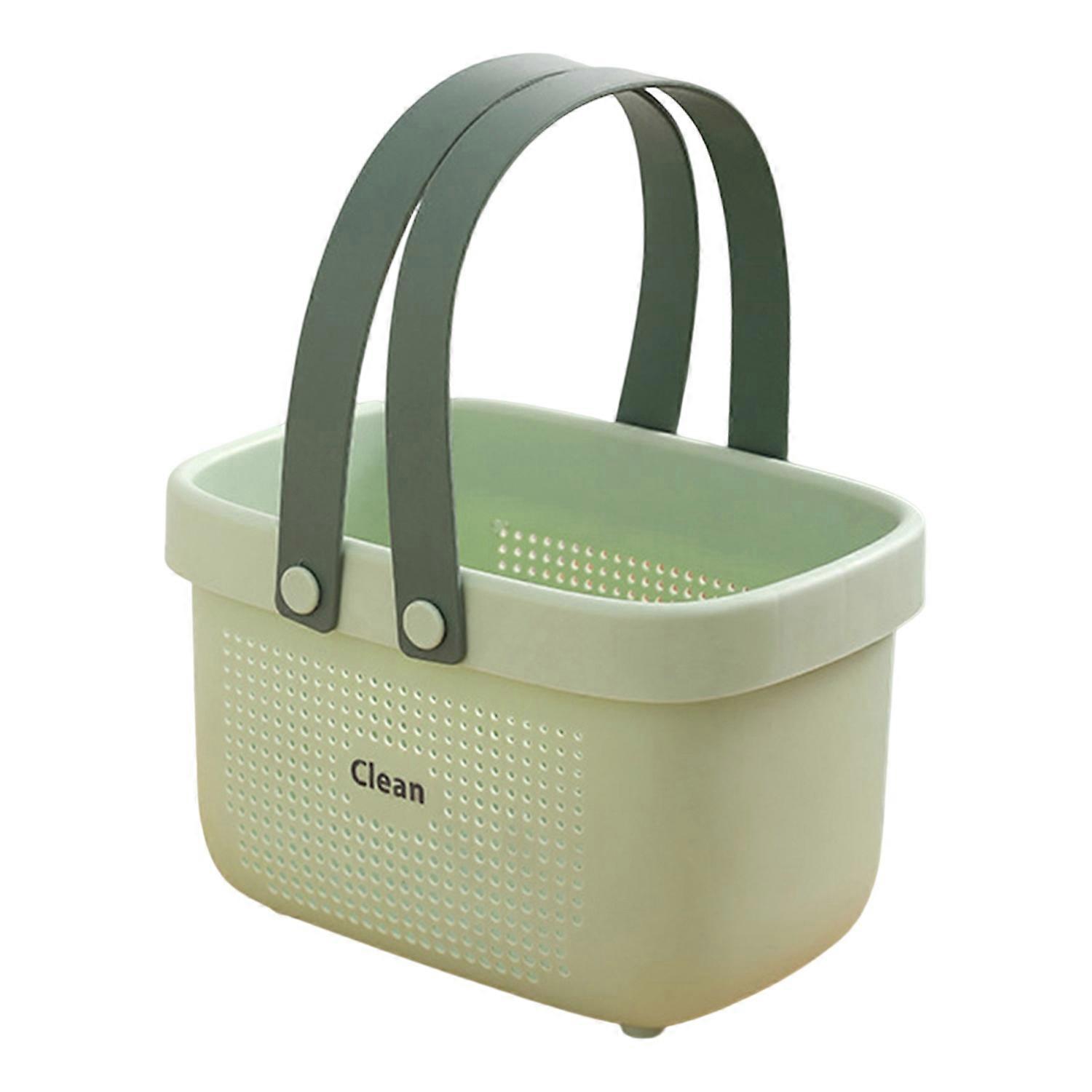 Bath Storage Basket with Handle Load Bearing Ventilation Holes Stable Bottom Easy Access Hollow Out