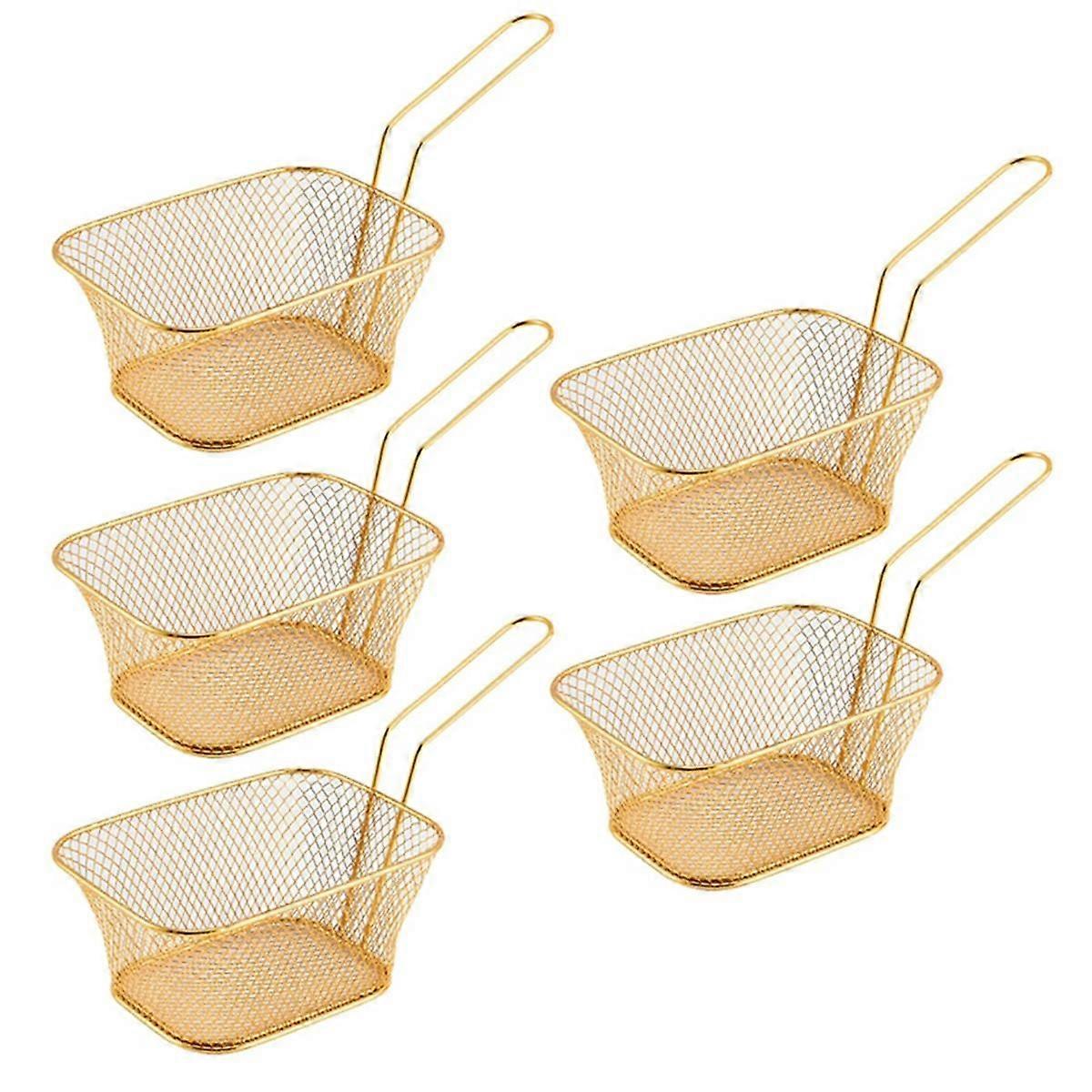 Frying Basket Mini French Fries Frying Basket Square Oil Filter Frying Basket Snack Tableware Baske
