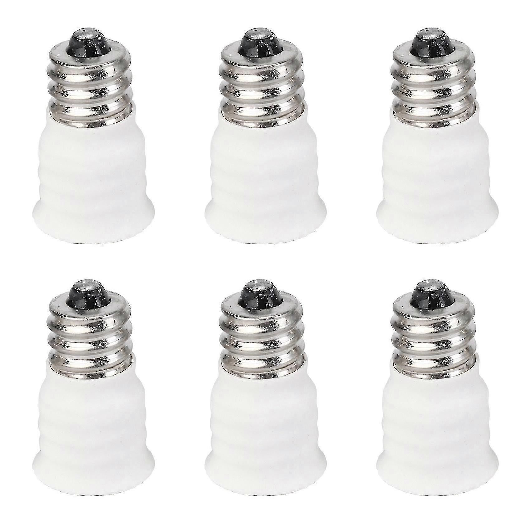 6-pack E12 To E14 White Bulb Converter Led Light Holder Lamp Adapter Socket Changer High Quality