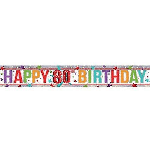 Amscan Old Age Happy Birthday Multicoloured Holographic Foil Banner