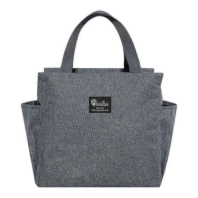 1pc Thermal Insulation Solid Color Double Pocket Large Capacity Bento Pack; Cationic Lunch Box