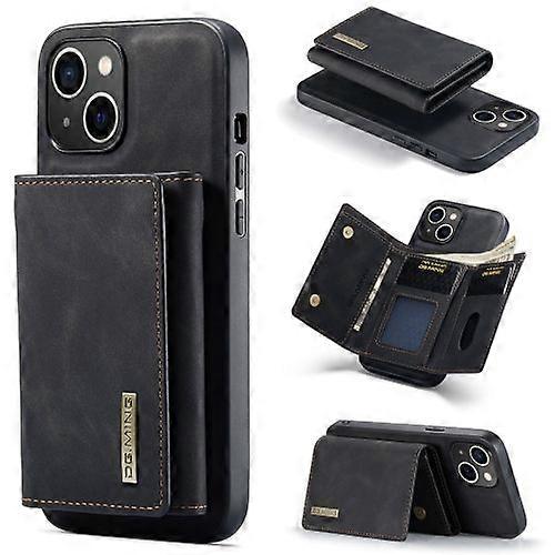 For iPhone 15 DG.MING M1 Series 3-Fold Multi Card Wallet Leather Phone Case