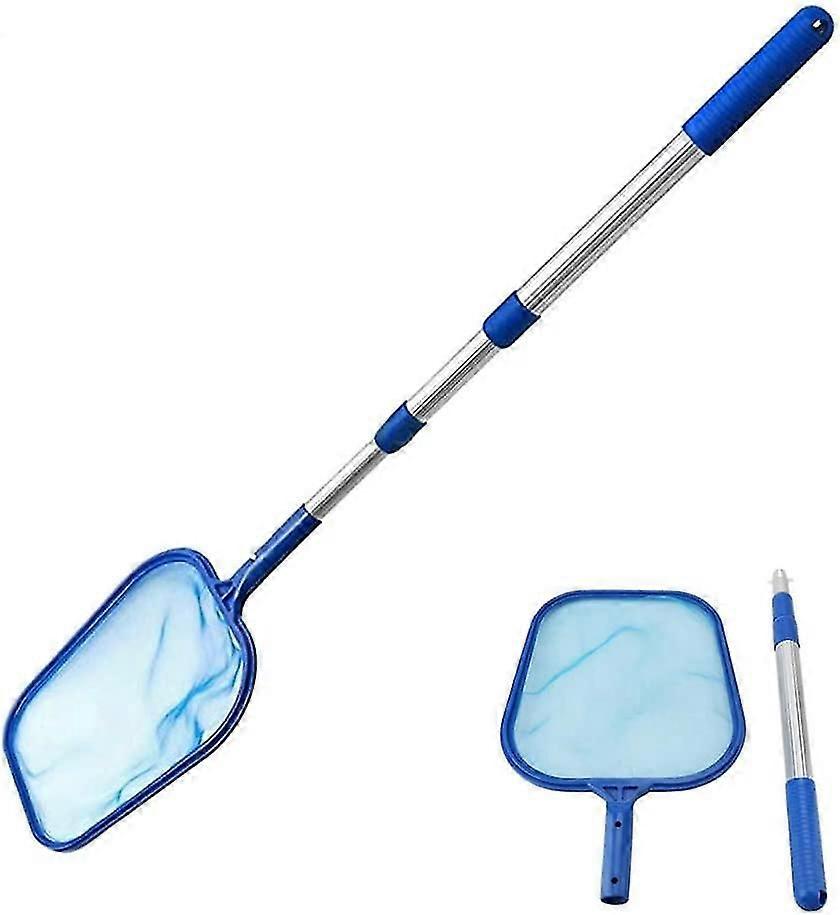 Pool Skimmer Net With Pole, Pool Net Fine Mesh Telescopic Pole Leaf Skimmer Mesh For Swim Pool Hot Tub Spa Pond Cleaning,6522