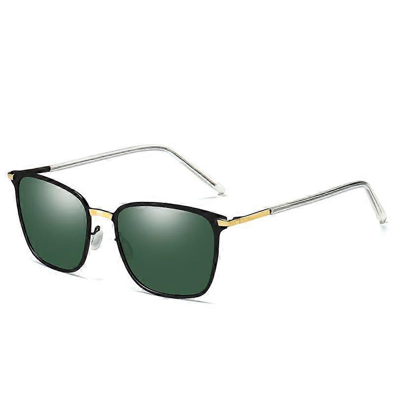 Pair of Day & Night Square Frame Polarized P0864 Metal Sunglasses for Driving/Fishing (Gold Black/G15)