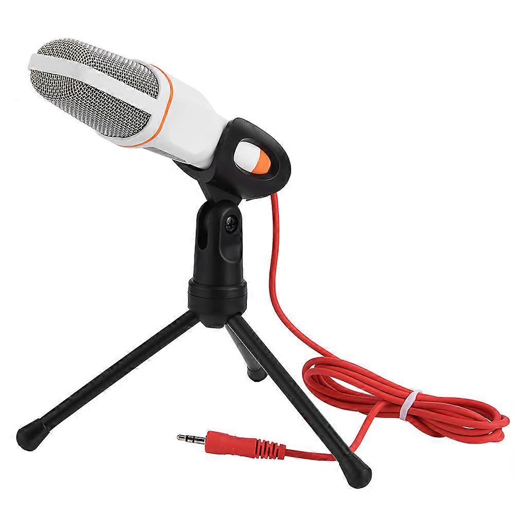 3.5mm Stereo Studio Computer Condenser Microphone MIC w/ Tripod for Skype MSN PC Laptop White