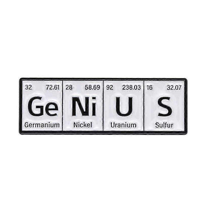 Anstecknadeln Custom PO W ER GE NI U S Punk Broschen Revers Abzeichen Fach Schmuck Geschenk für Studenten Freunde Chemisches Element Emaille