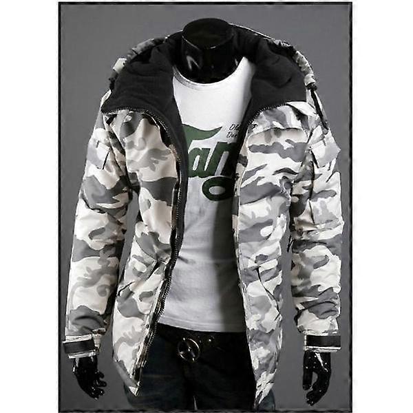 Spring and Autumn Men's Warm Fleece Hooded Camouflage Jacket Thin Coat
