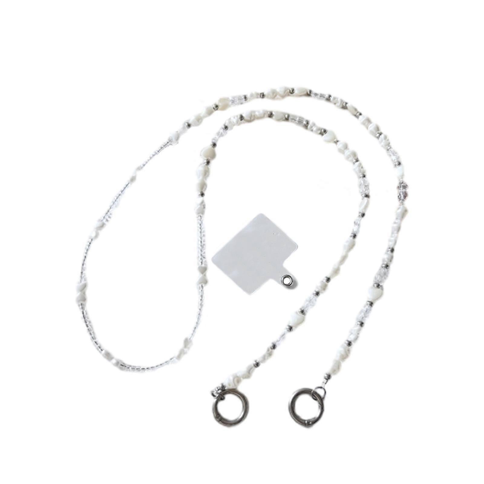 Beaded Phone Lanyard Metal Clips 120cm Long Crossbody Phone Charm for Travel