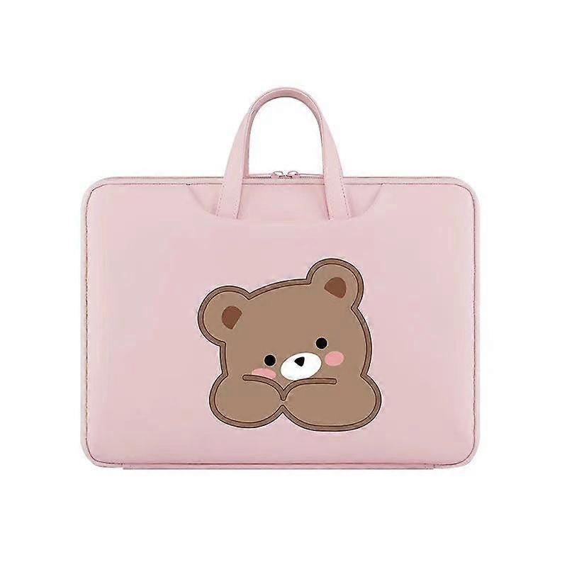 Bolsa apple laptop bag, tecido impermeável da moda, 14 polegadas, rosa