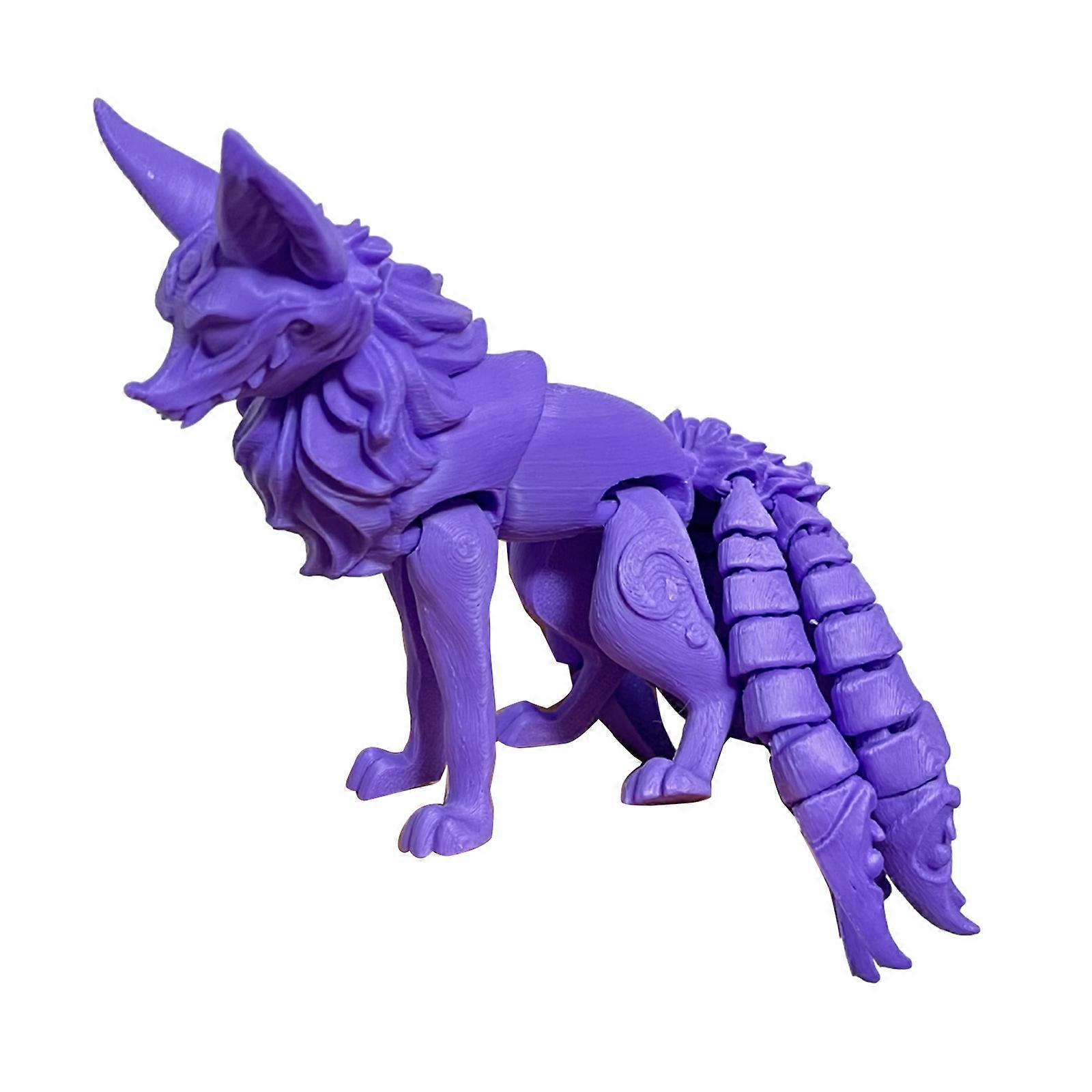 Artikulovaný model devítiocasých lišek, 3D tisknutá vícekloubová sběratelská figurka, domácí dekorace řemesla