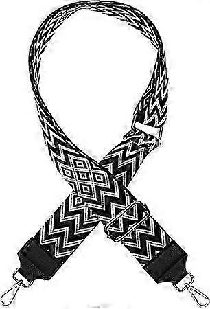 Adjustable Bag with Shoulder Strap Ethnic Style Bag Straps for Changing, Black