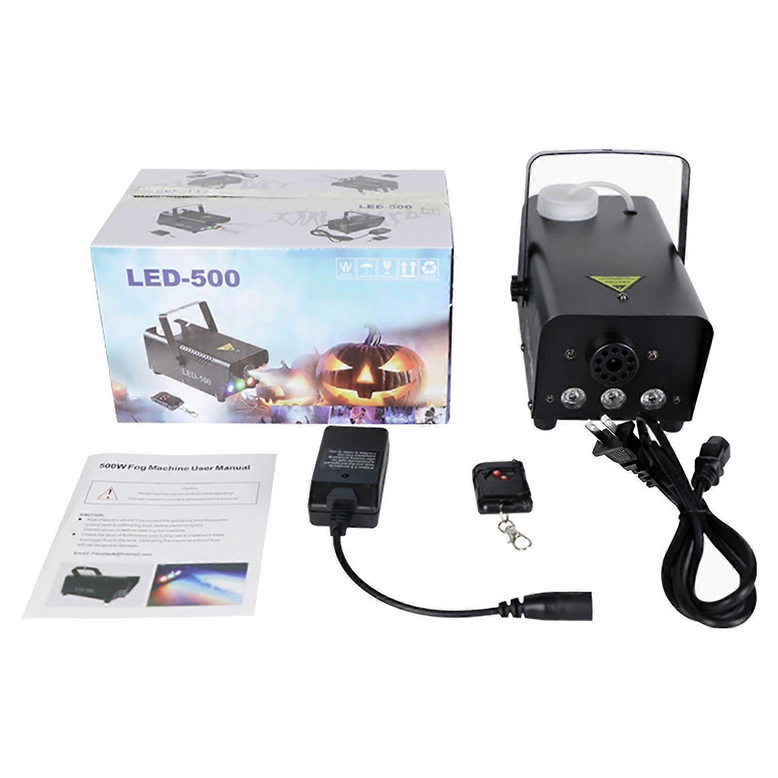 Fog Machine Smoke Machine with LED Lights Wireless Remote Control Colorful Lights Stage Equipment Fog Machine for Bar Party Private Room 500W