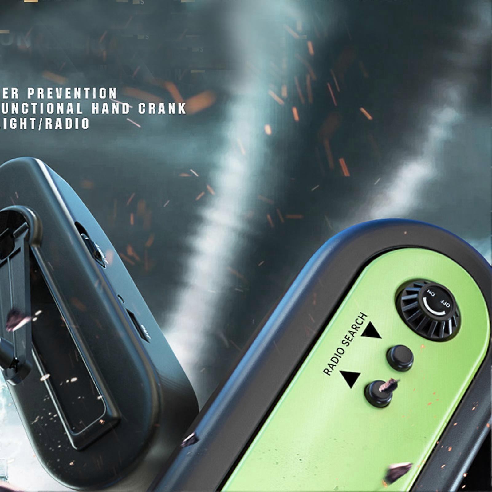 Emergency Battery Powered Crank Hand Radio Phone Charger Multifunctional LED Flashlight Portable AM/FM Survival Radio Camping Equipment