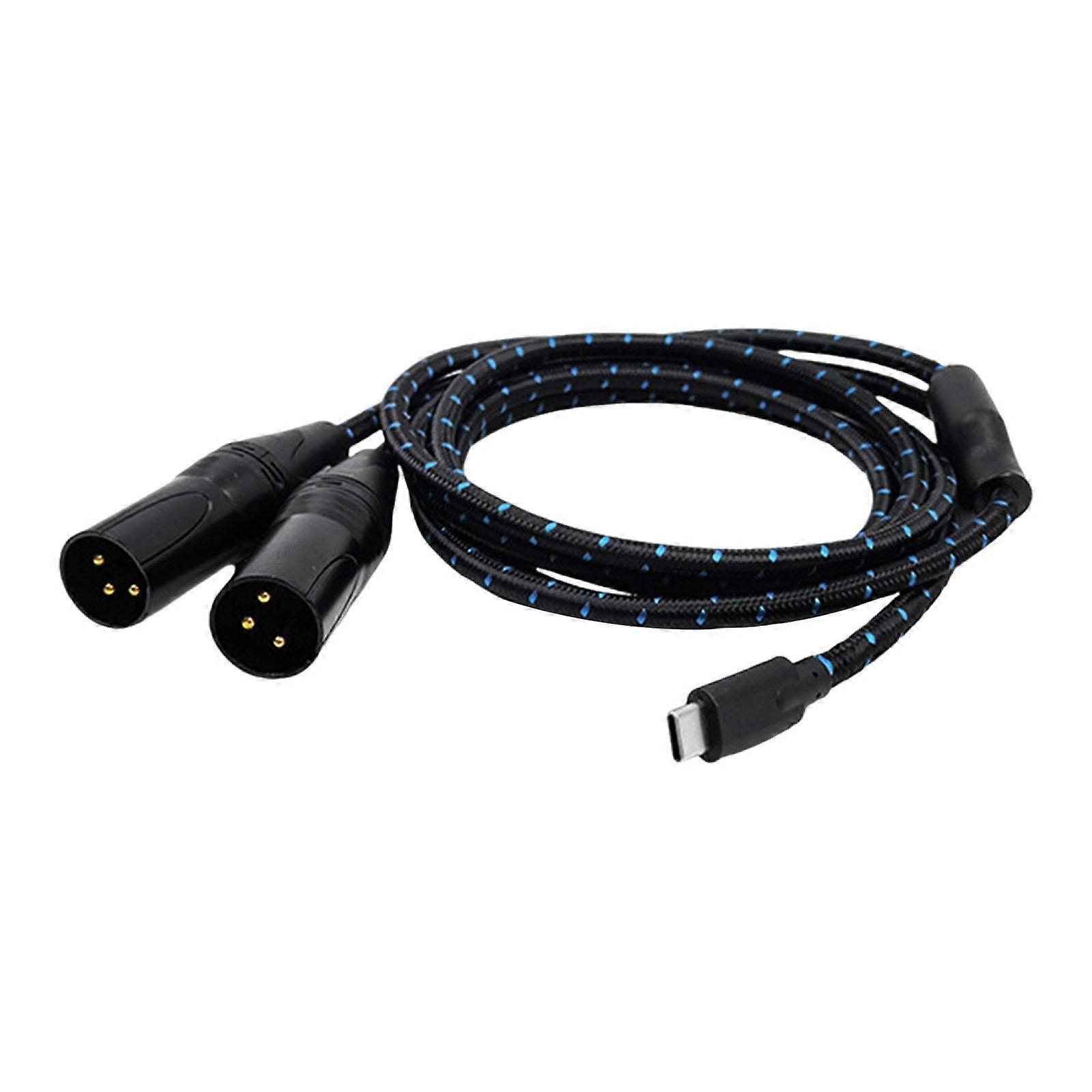 USB C to XLR Cable Type C to 2 XLR 3 Pin Breakout Cable Power Amplifier Cable