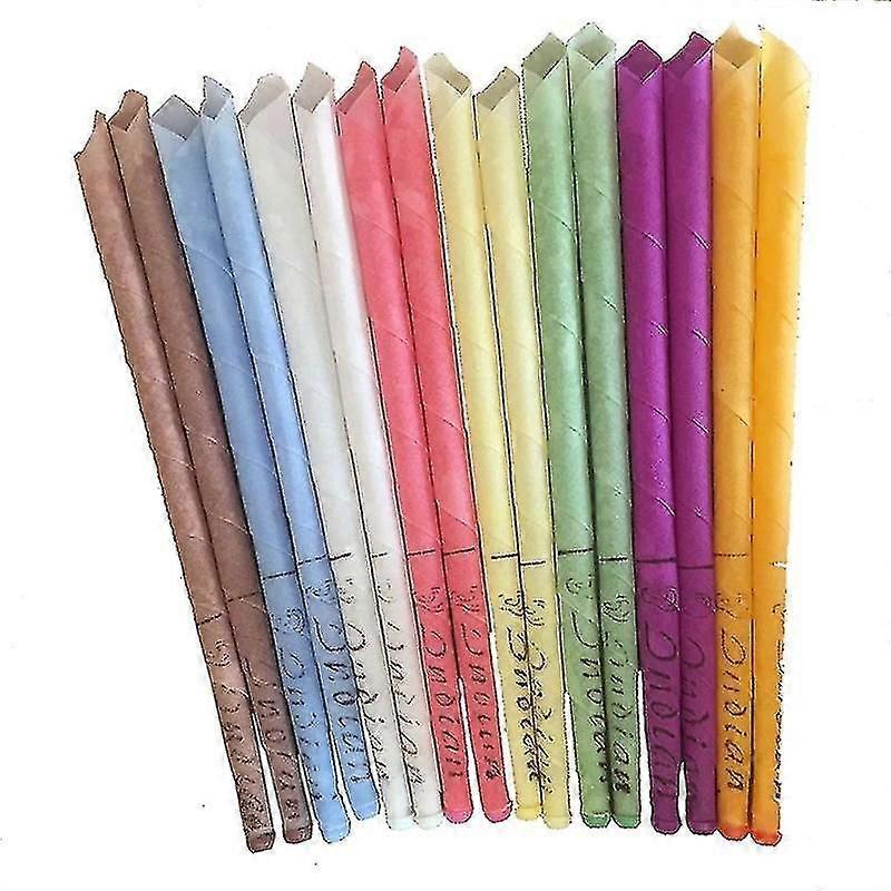 24pcs Natural Ear Candles,beeswax Hollow Cone Candling Non-toxic