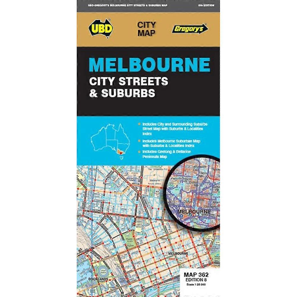 UBD-Gregory's Melbourne City Streets and Suburbs Map 8th Ed