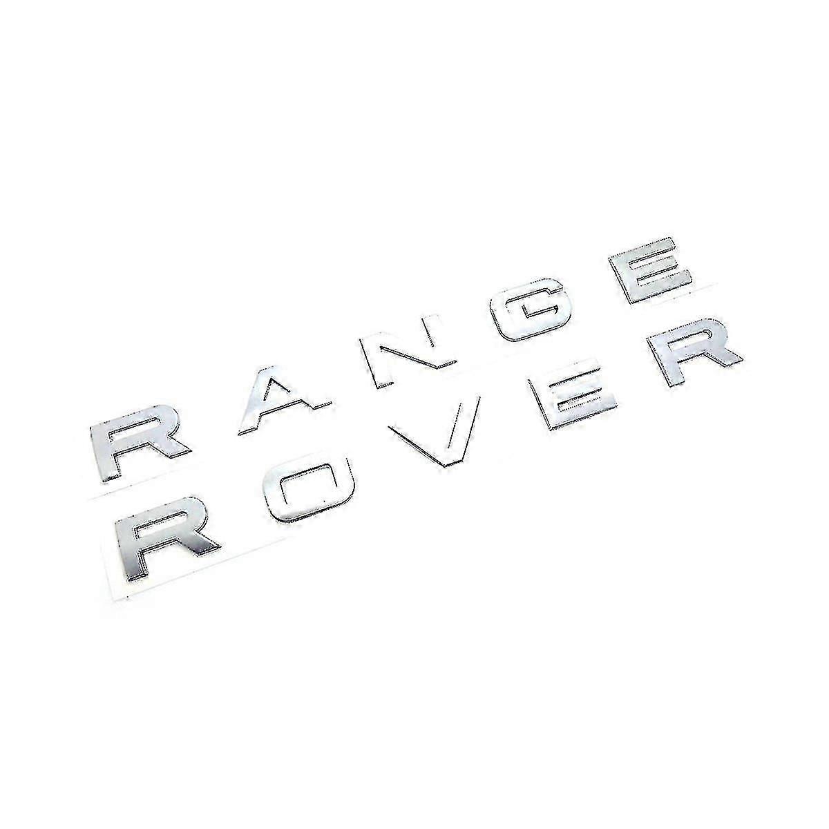 Range rover x2 matt silver lettering badge emblem front & rear for vogue sport evoque