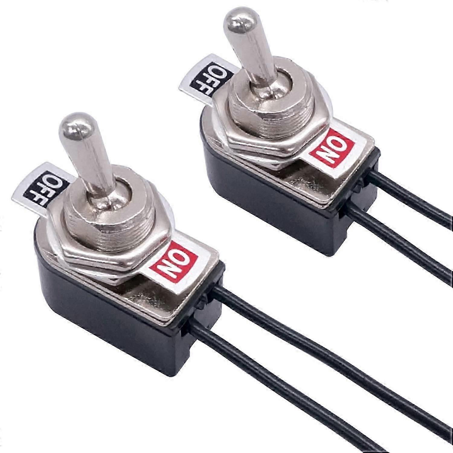 2pcs SPST Toggle Switch - Latching ON/Off Rocker Arm Switch