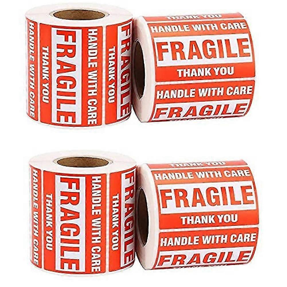 4 Rolls Fragile Stickers 2 X 3 Inch Fragile - Handle With Care