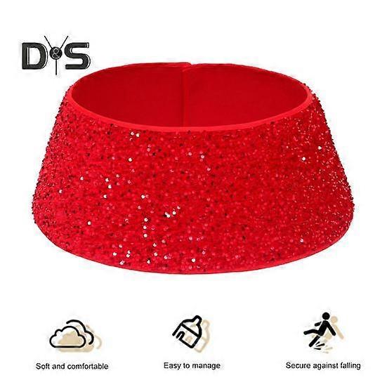 Christmas Tree Skirt Sequin Christmas Tree Collar Quick Assembly Christmas Tree Base Wrap Glittering Christmas Tree Cover Ring for Home Decor