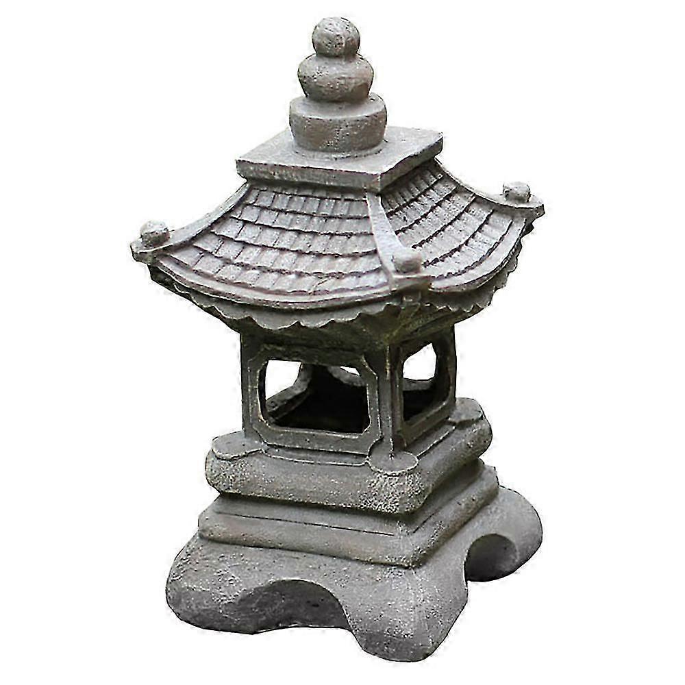 Japanese Style Courtyard Decoration Resin Solar Lamp Palace Lanterns Landscape Lights Home Gardening Decoration js