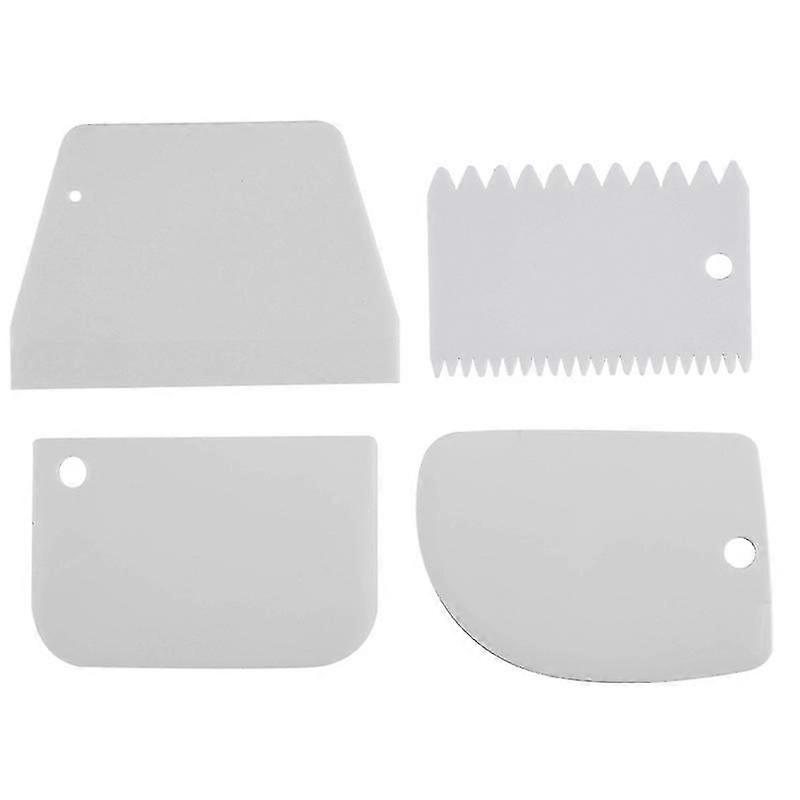 2 Cake Spatulas, Plastic Dough Cutters, Cake Smoothing Tools, White