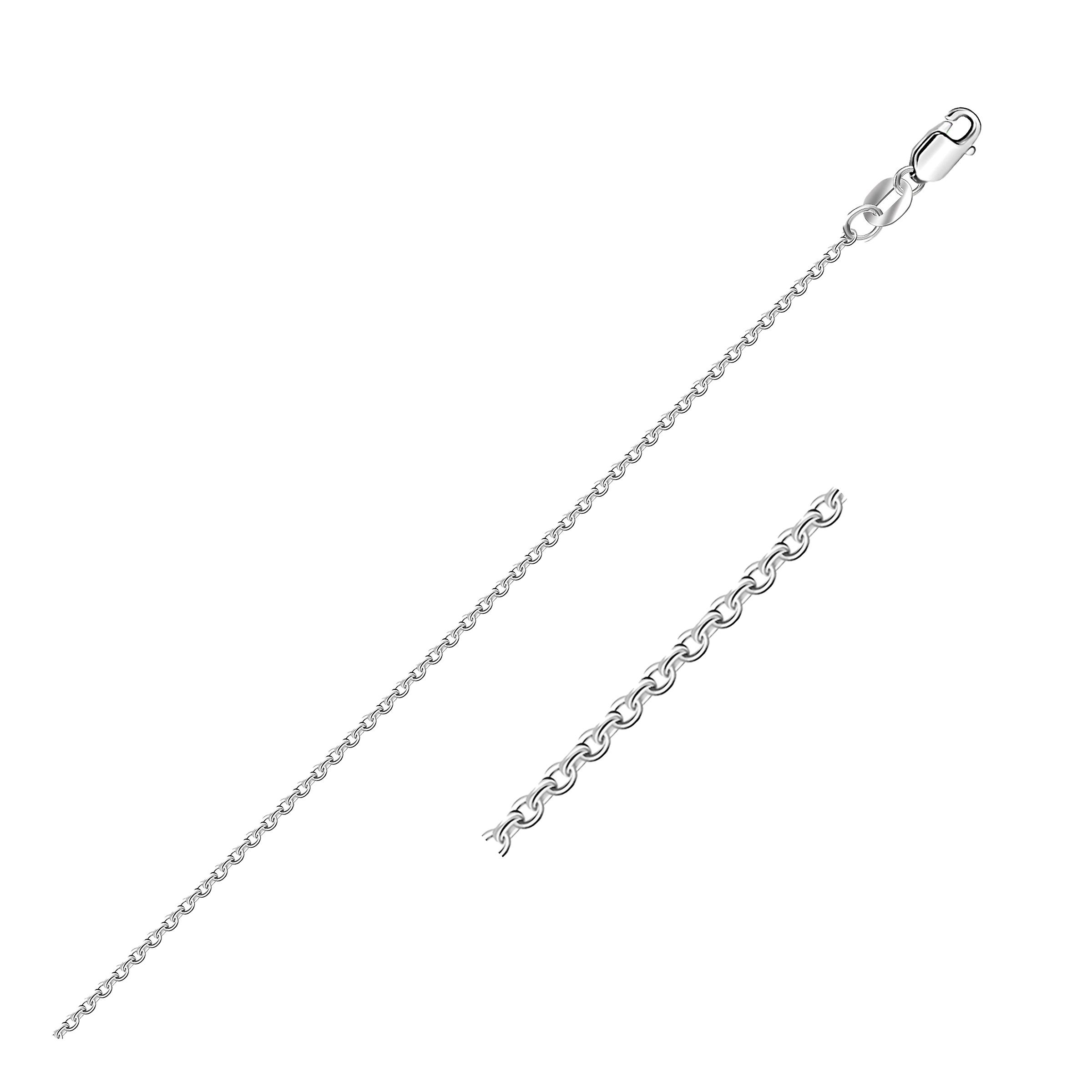 Catena di cavi rodiati in argento sterling 1,1 mm