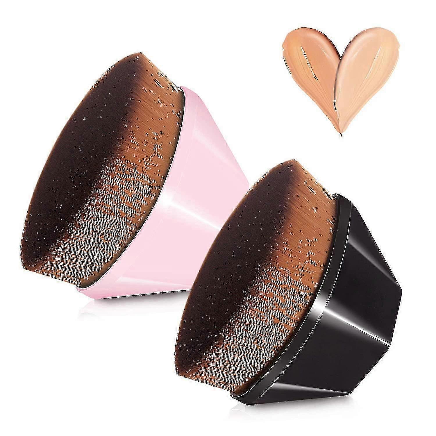 2 Pack Flawless Foundation, kabuki Hexagon ansiktsbørste